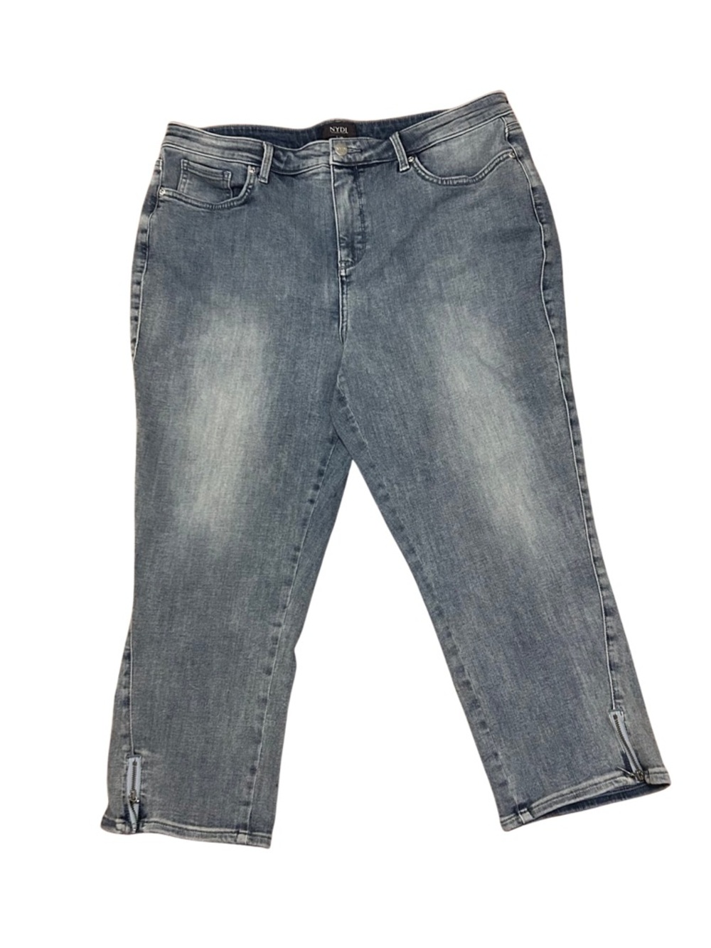 NYDJ Light Blue Cropped Zip-Hem Jeans